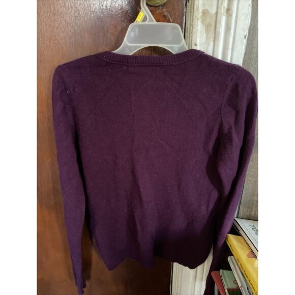 Marc O'Polo Core Lambswool V-Neck Pullover Sweater Burgundy Argyle Style Gray - Picture 9 of 9